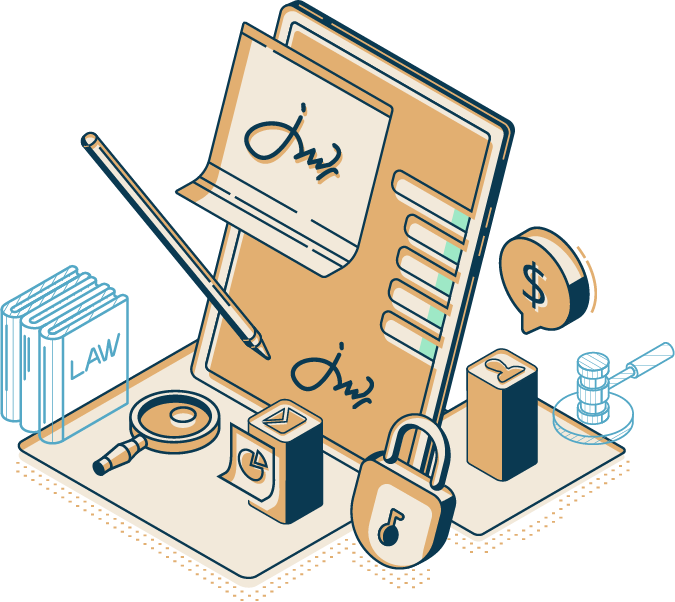 Illustration for text: If you’re looking for template-free legal protection, you’re in the right place.